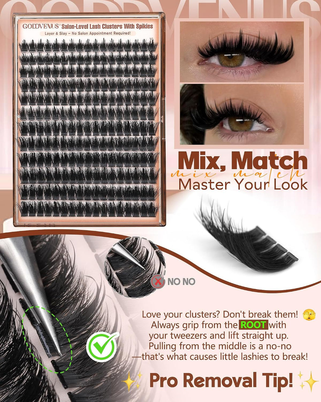 Goddvenus Manga Lash Clusters With Spikes Wispy Cluster Eyelash Extensions Full-volume Anime Eyelashes Clusters Reusable