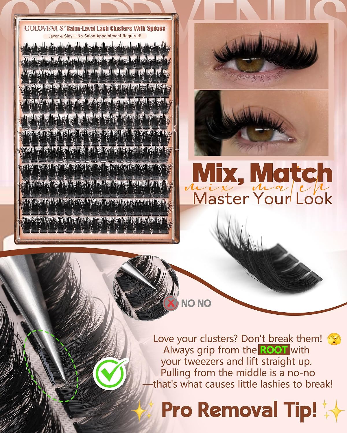 Goddvenus Manga Lash Clusters With Spikes Wispy Cluster Eyelash Extensions Full-volume Anime Eyelashes Clusters Reusable