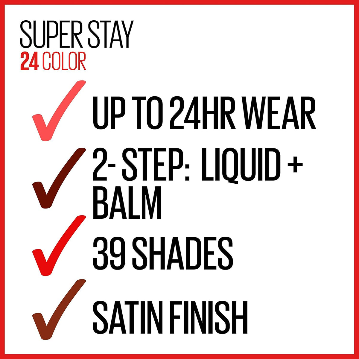 Maybelline Super Stay 24 2-Step Liquid Lipstick, Keep It Red 35