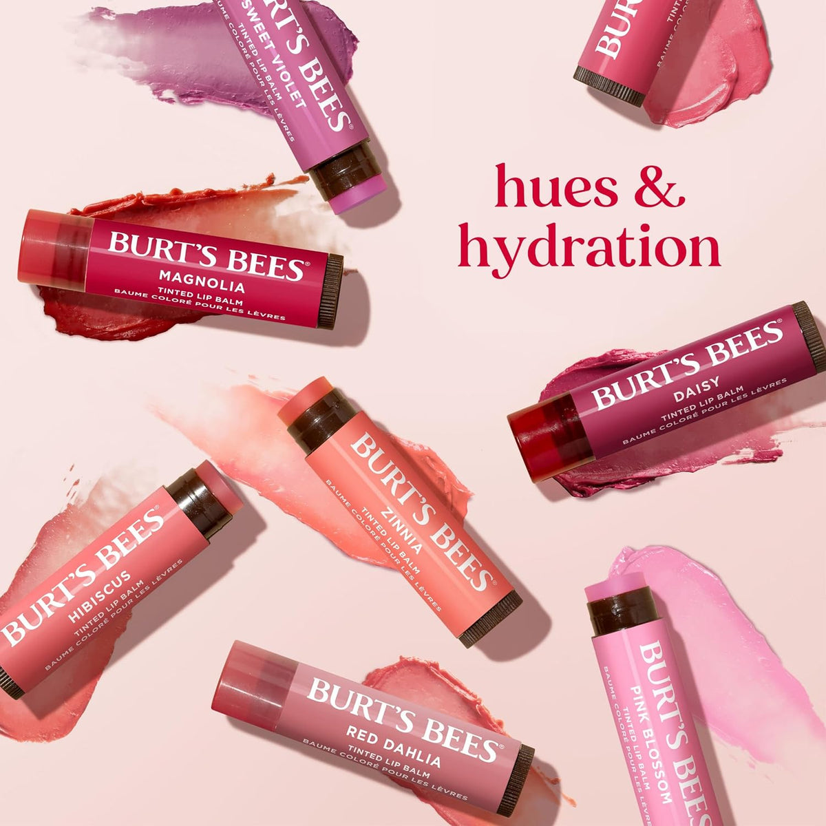 Burt's Bees Lip Tint Balm, Fiery Red Dahlia, 0.15 oz., 2 Tubes