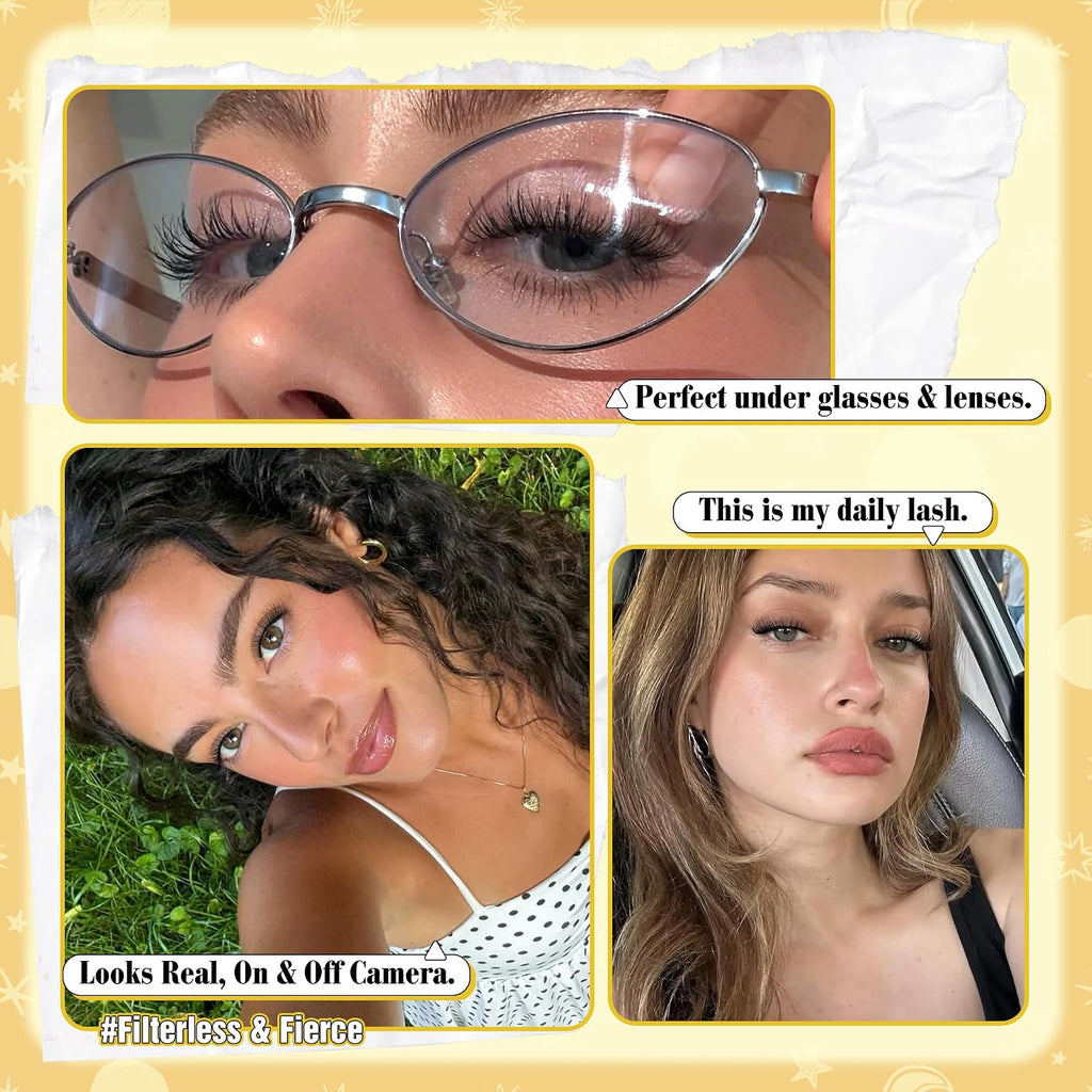 Short Lash Clusters Natural Cluster Eyelash Extensions 8-10-12MM Clear Band Cluster Lashes Extensions Wispy Individual L