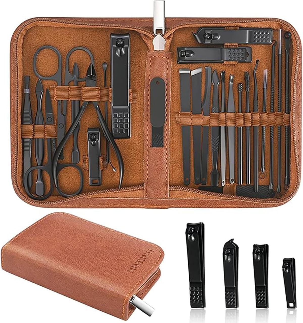 Manicure Set Nail Clippers Set Pedicure Kit, 26-Piece Brown