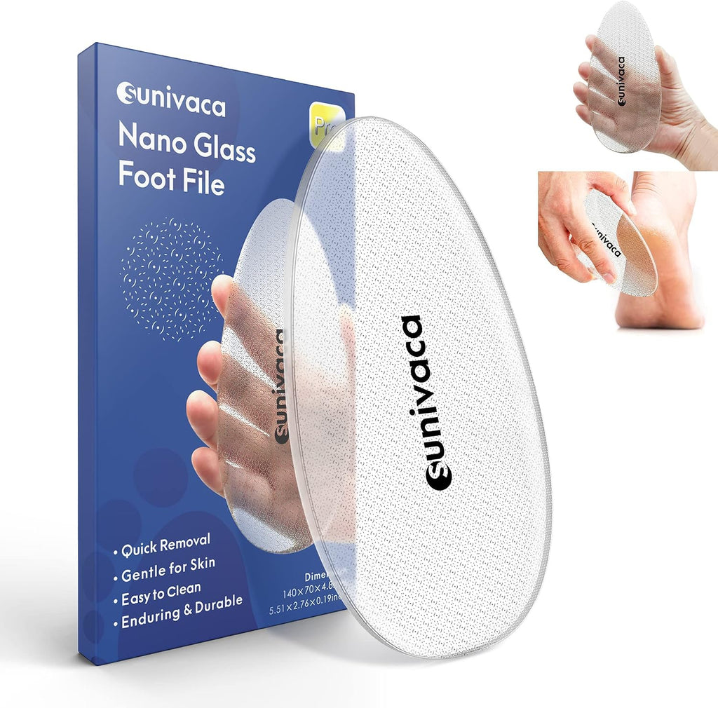 Glass Foot File Callus Remover for Feet, Heel Scraper, Pumice Stone, Diabetic Feet Scrubber Dead Skin Remover for Feet P