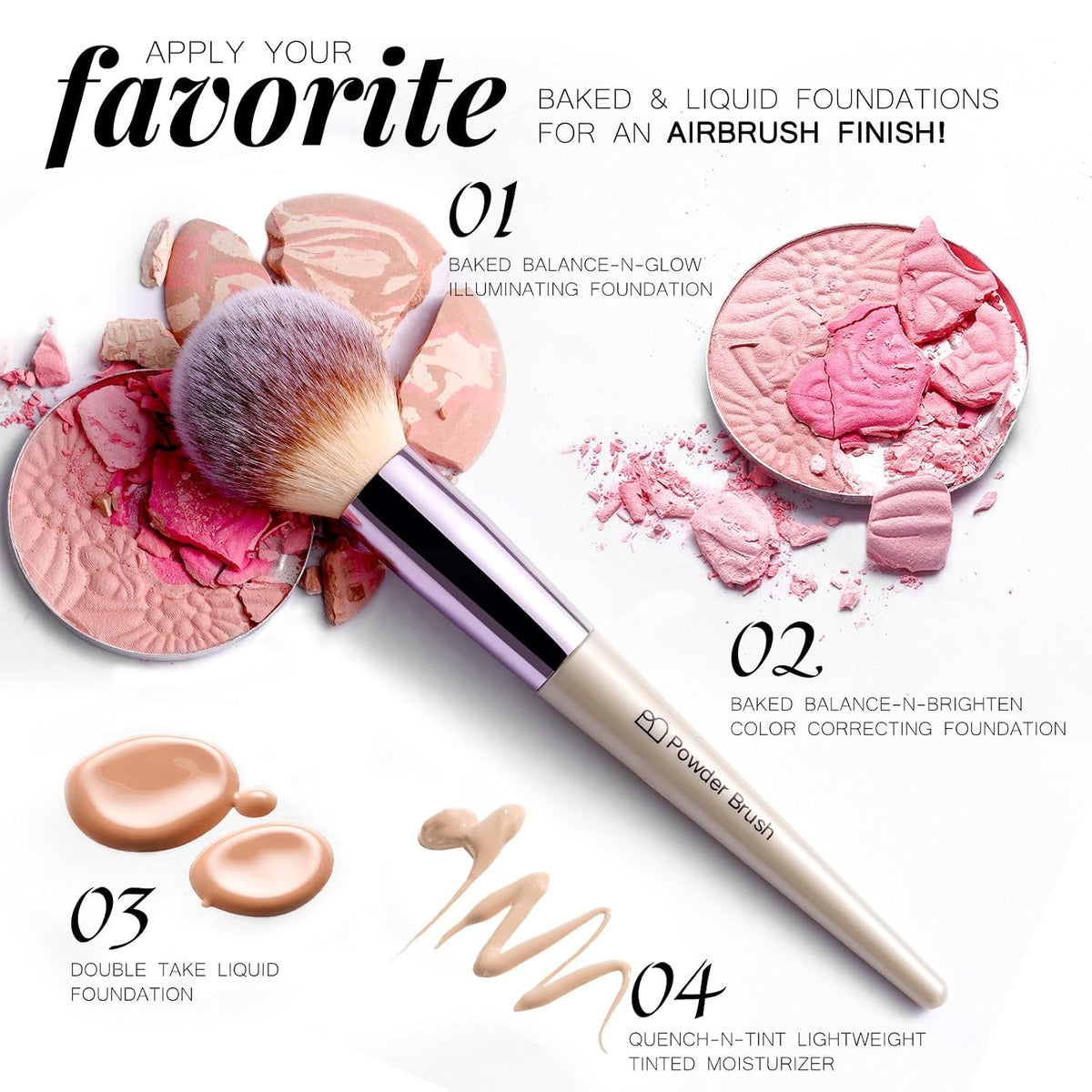 BS-MALL Makeup Brush Set 18 Pcs Professional Foundation Powder Concealers Eyeshadow Blush Synthetic Makeup Brushes with 