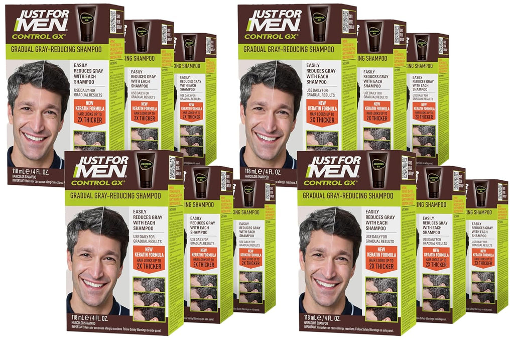 JUST FOR MEN Control GX Gray Reducing Shampoo, Keratin, 4 Fl Oz (1 Pack)
