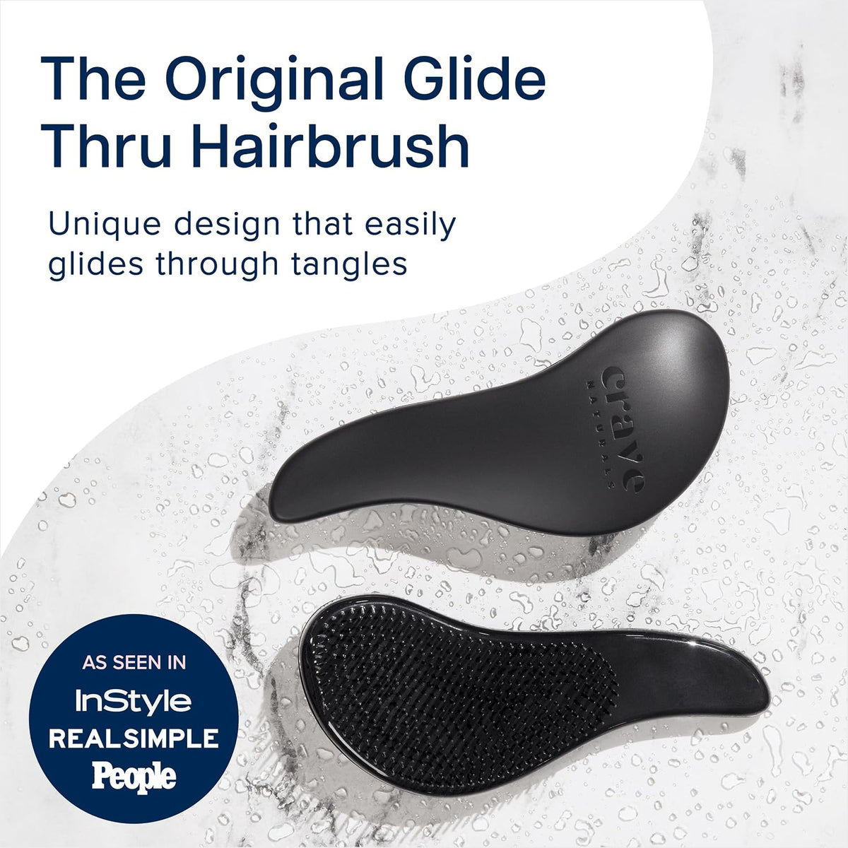 Crave Naturals Glide Thru Detangling Brush, Detangler Brush for Curly, Straight, Wet and Dry Hair Comb for Adults and Ki