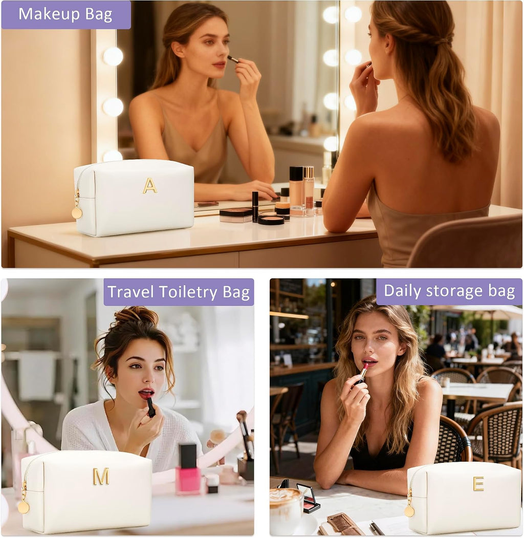 Gifts for Women Bridesmaid Gifts Initial Makeup Bag