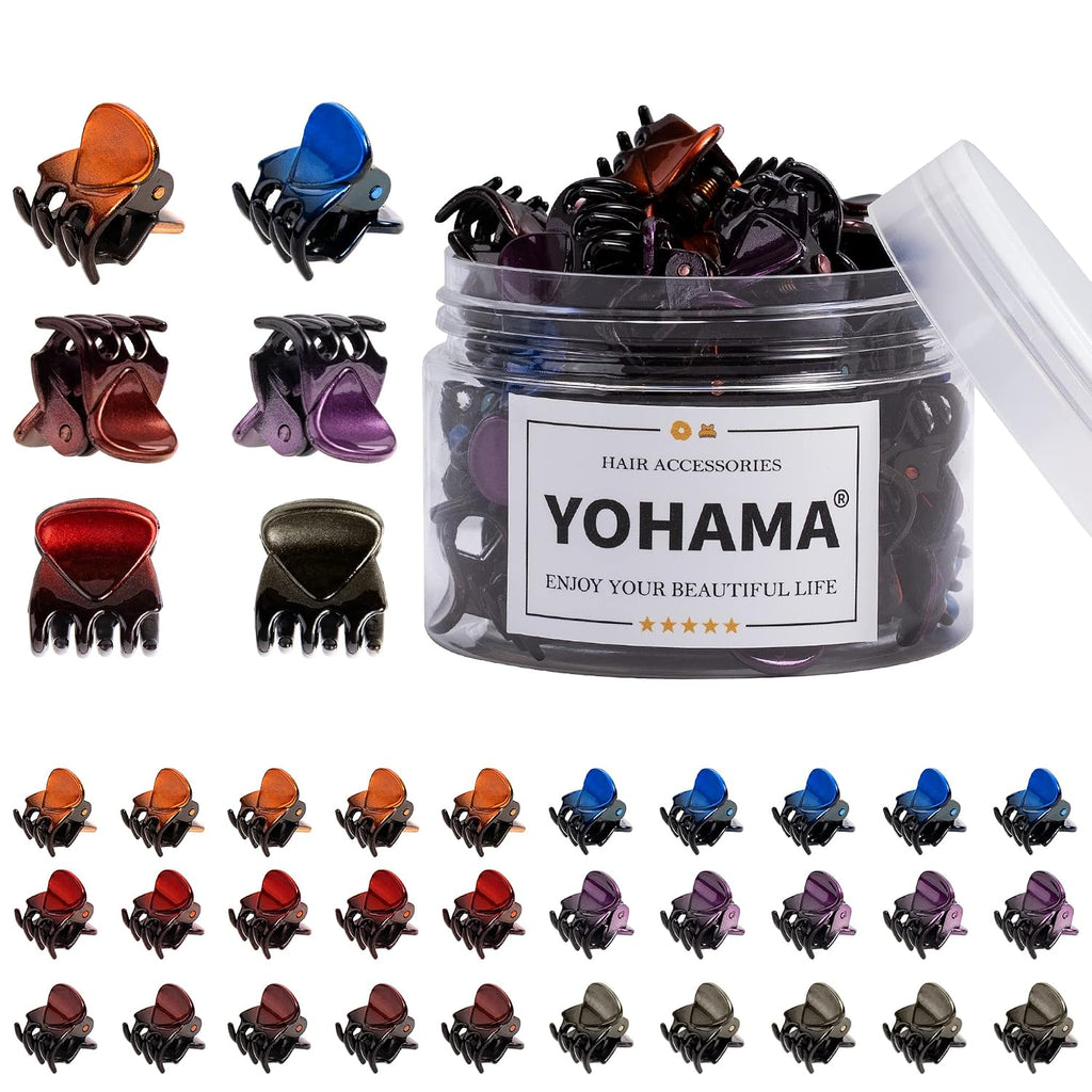 YOHAMA 36Pcs Mini Hair Claw Clips Kids Adult Strong Hold Bangs Clips 3color