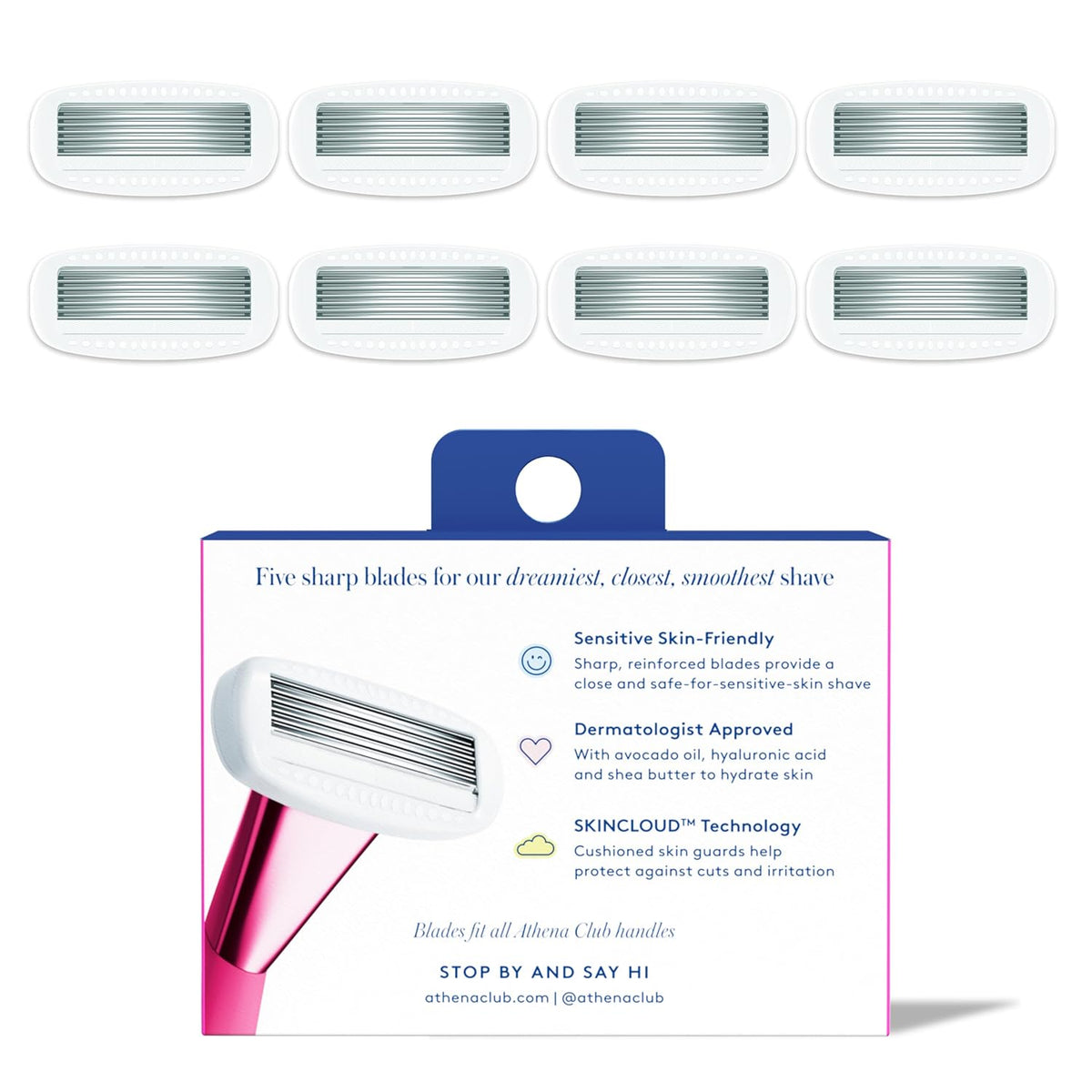 Athena Club Women's Razor Blade Refills, 5-Blade Cartridges, 8 Count