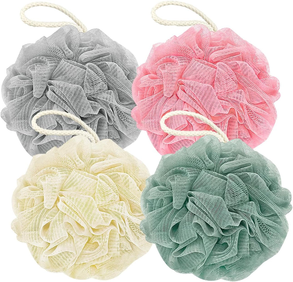 Shower Loofah Bath Sponge, 60G Exfoliating Body Scrubber 4 Pack