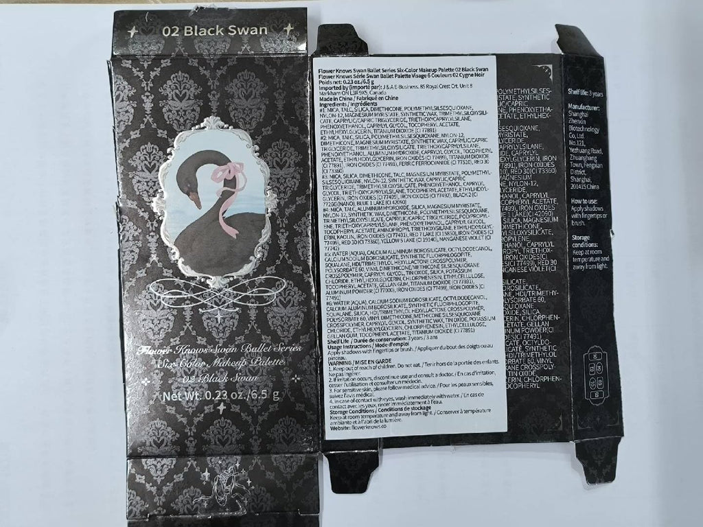 Flower Knows Swan Ballet 6-Color Makeup Palette with Eyeshadow Brush