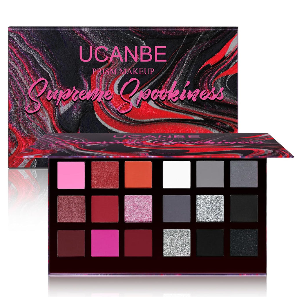 Green Purple Goth Eyeshadow Palette Makeup- 18 Colors Matte Shimmer Metallic Bright & Dark Smoky Gothic Eye Shadows for 