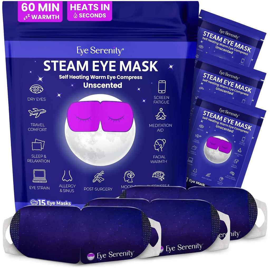 Eye Serenity Steam Eye Mask, Heated Eye Mask Fast Relief for Stye Unscented