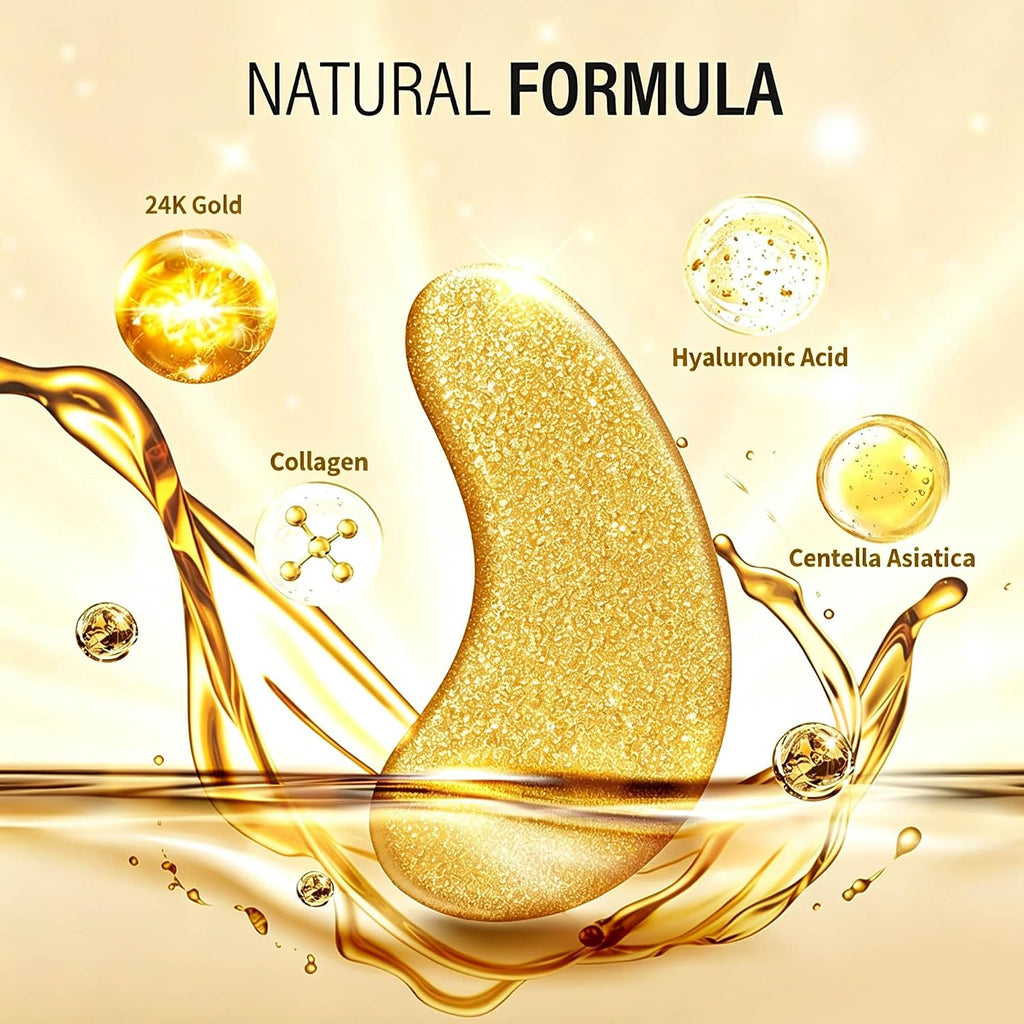 Maskiss 24k Gold Under Eye Patches (25 Pairs), eye mask, Collagen Skin Care Products, Eye Patches for Puffy Eyes, eye ma