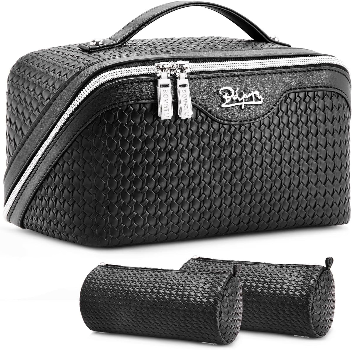 BOYATU Travel Makeup Bag Organizer: 3 Pcs Large Cosmetic Bags Set for Women