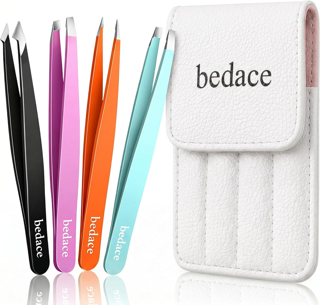 BEDACE Tweezers for Women and Men Facial Hair,Stocking Stuffers Christmas Gift Thickened 430 Stainless Steel High Precis
