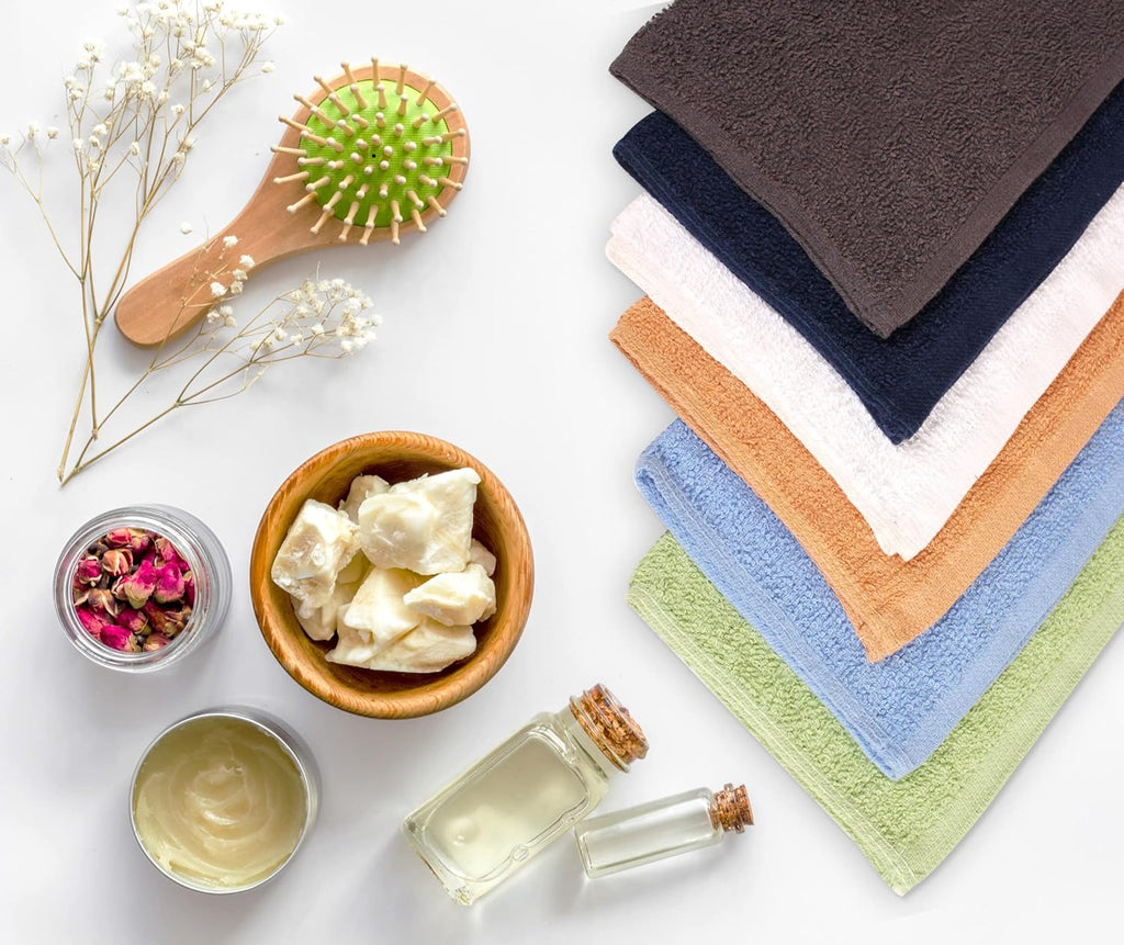 Towel and Linen Mart 100% Cotton - 24 Pack Wash Cloth Set - Flannel Face Cloths, Highly Absorbent and Soft Feel Fingerti