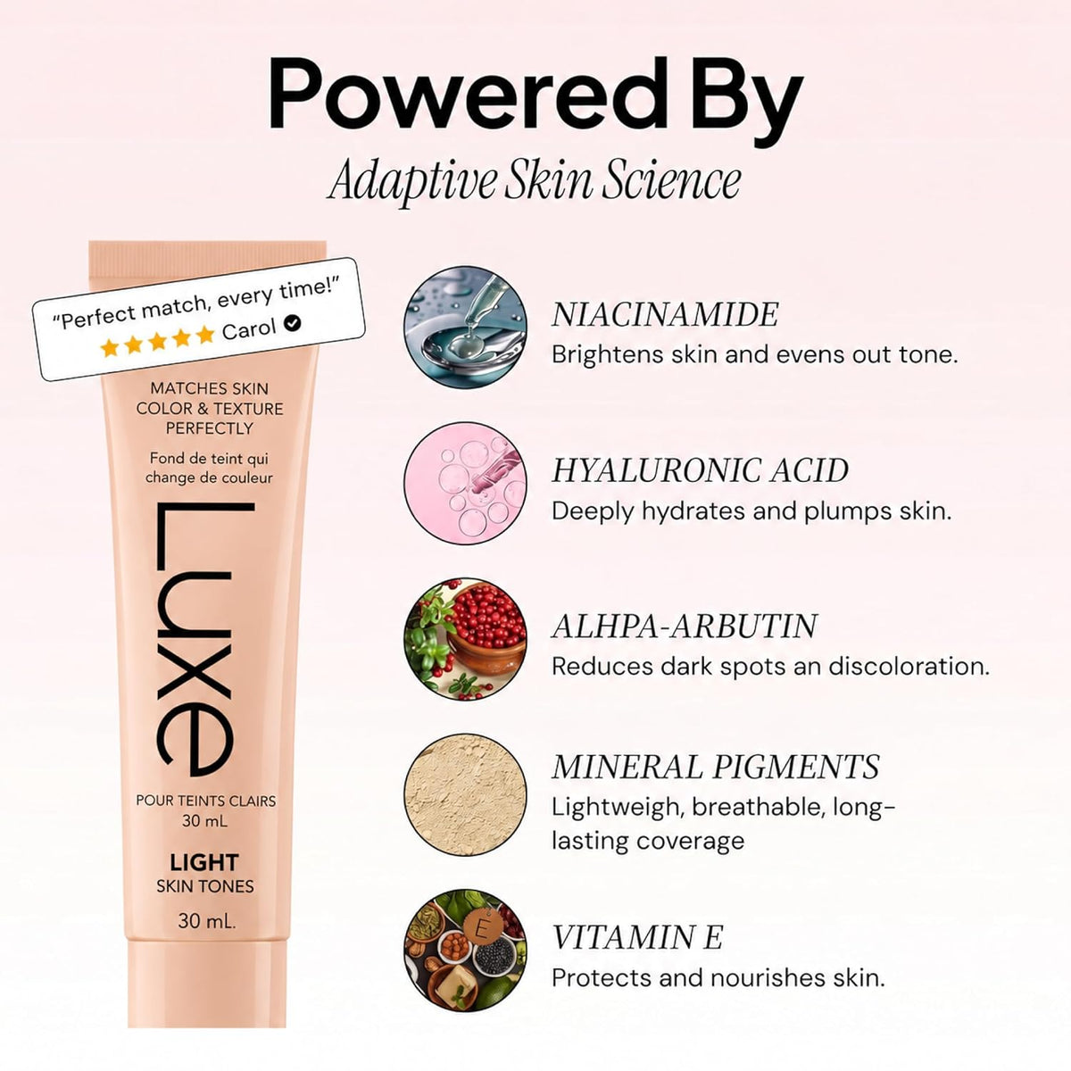 Luxe Color Changing Foundation for Mature Skin - Light
