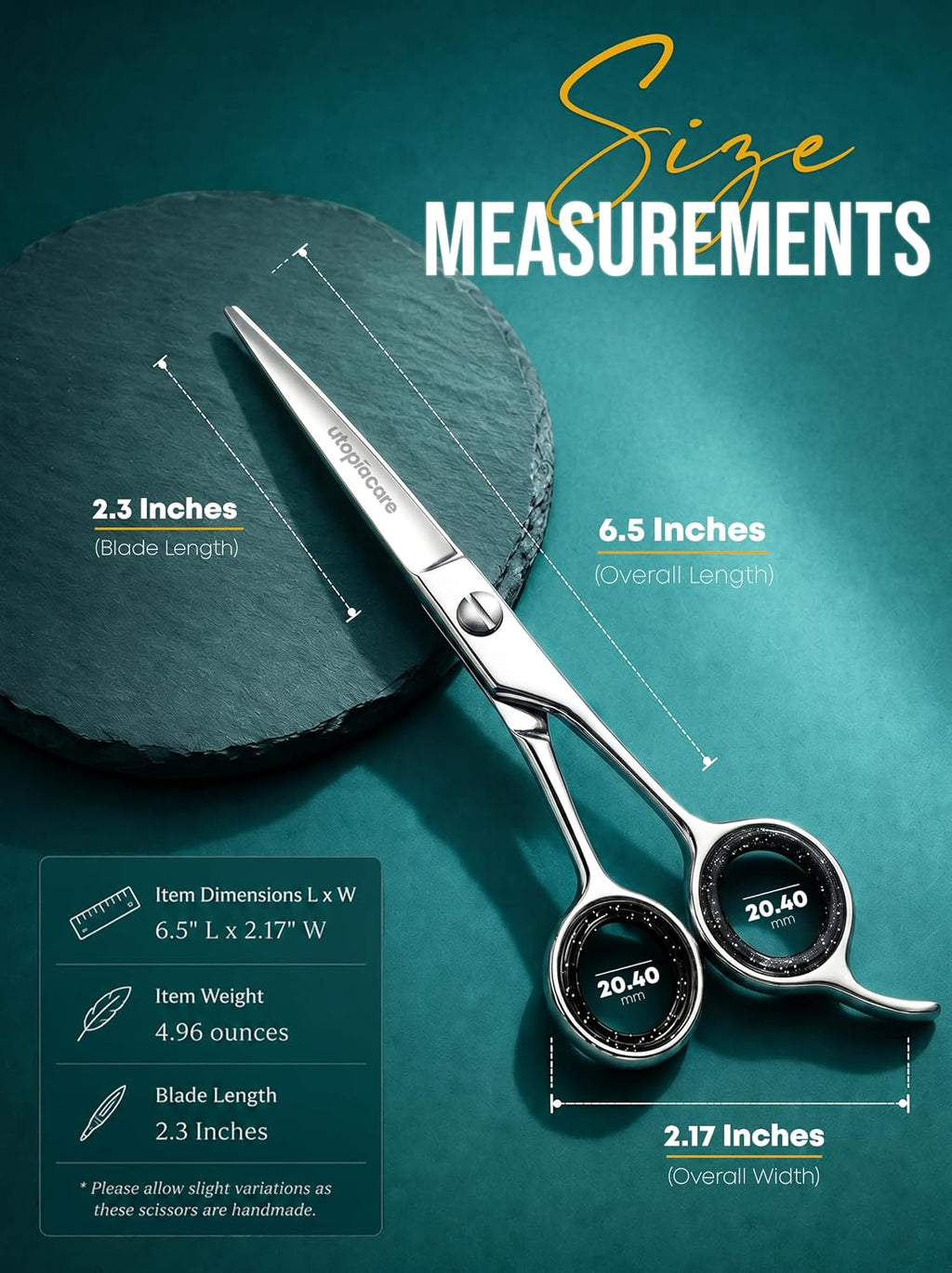 Premium Hair Cutting Scissors 6.5inch Stainless Steel Hair Scissors