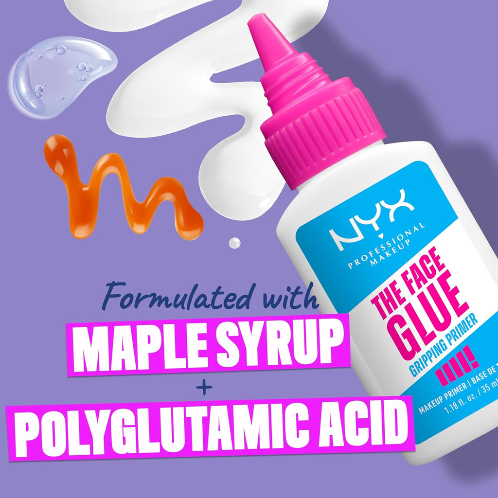 NYX PROFESSIONAL MAKEUP The Face Glue Gripping Primer, Hydrating Makeup Primer with Up To 24HR Wear, Vegan & Cruelty Fre