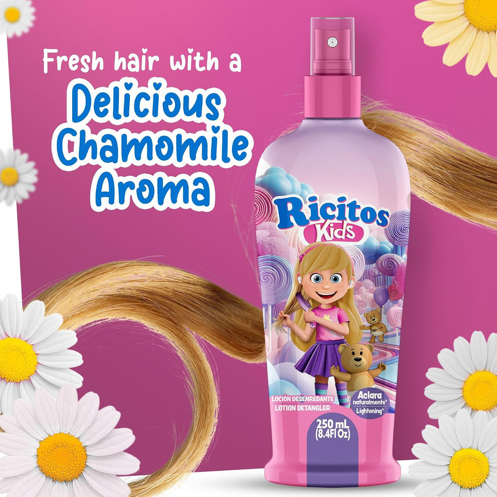 Grisi Ricitos Kids Detangling Lotion | Chamomile Spray | 8.4 fl oz | 3-Pack
