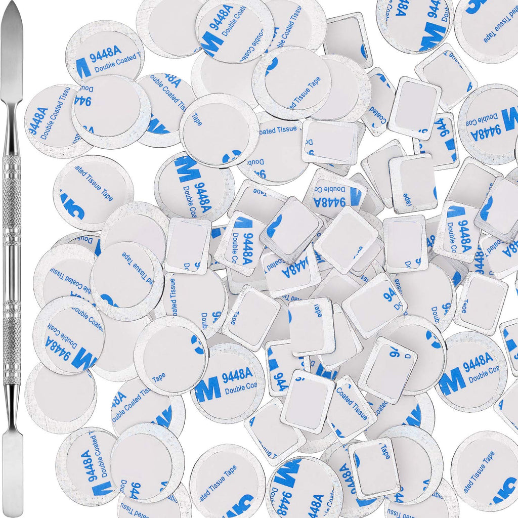 Sumind 101 Pack Metal Stickers for Eyeshadow Palette Set, Includes 1 Makeup Depotting Tool, Adhesive Empty Metal Makeup 