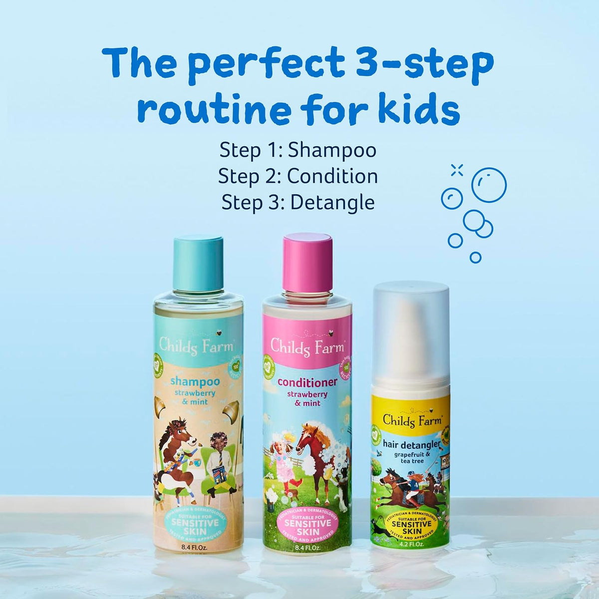 Childs Farm, Kids Hair Detangler, Grapefruit & Organic Tea Tree, Suitable for Dry, Sensitive & Eczema-prone Skin, 4.2 Fl