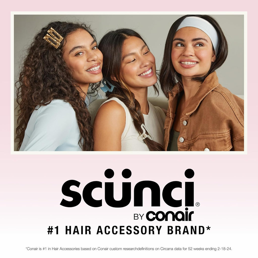 Scünci by Conair Skinny Headbands, No-Damage, Flexible, 4 Count, Neutral