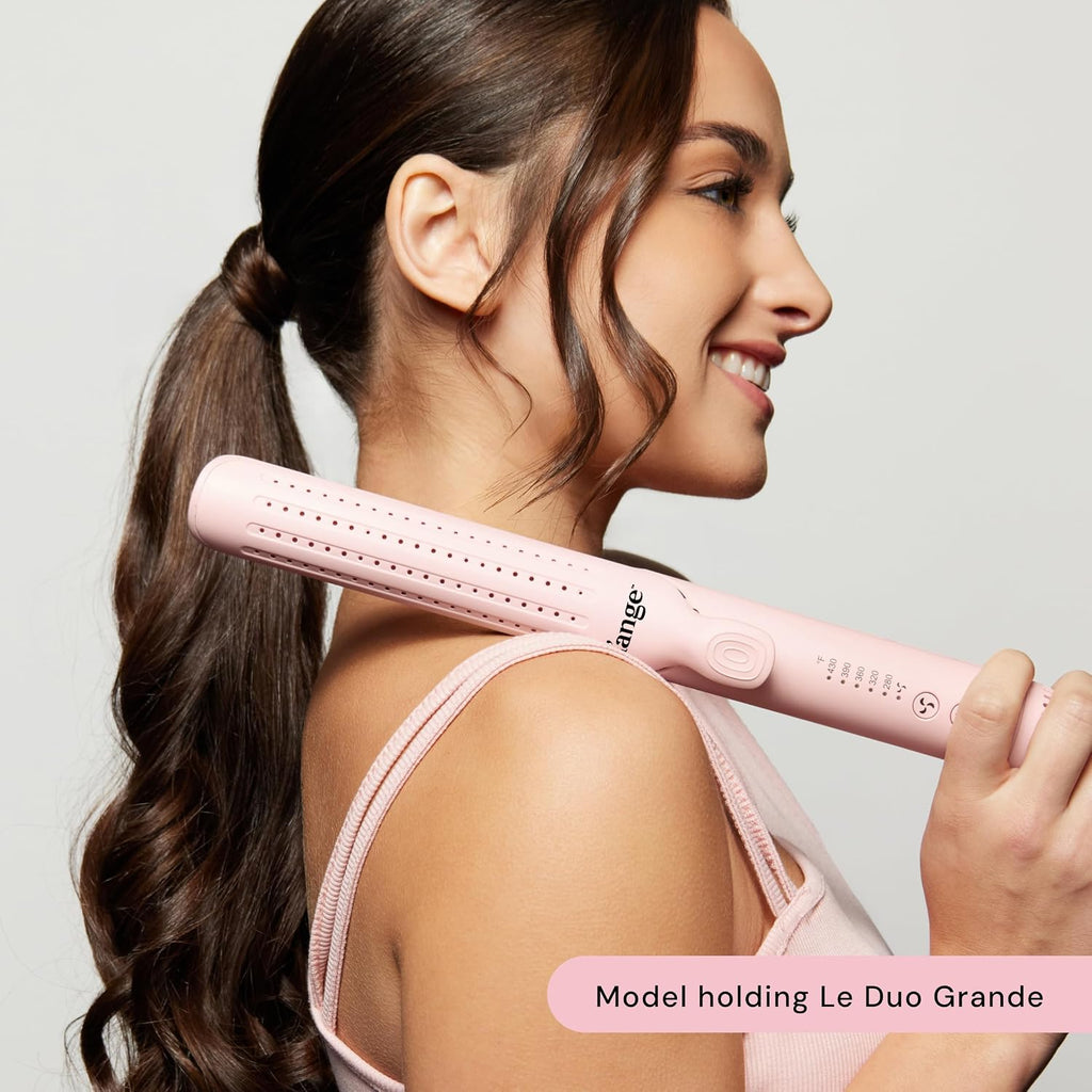L'ange Hair Le Duo Grande 360° Airflow Styler | Curl & Straighten with One Tool | 5.3" Snag-Free Titanium Plates | Cooli