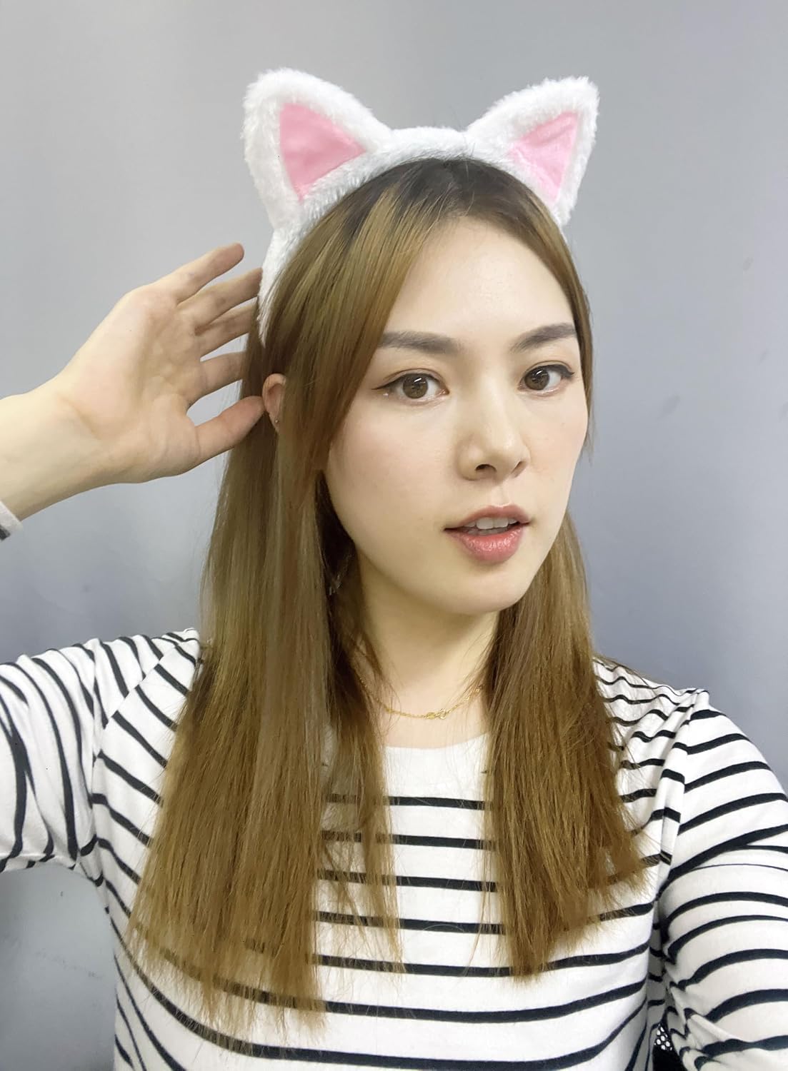 2 Pack Cat Ears Headband, Soft Fuzzy Plush Headbands, One Size Fits Most