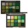 UCANBE Green Eyeshadow Makeup Palette, 15 Colors Bright Dark Green Shimmer Matte Metallic Glitter Eye Shadow, Forest Eme