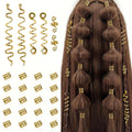 TEBIEKOY 26pcs Gold Hair Accessories for Women Loc Hair Jewelry for Braids Metal Dreadlock Beads Set Snake Hair Clips De