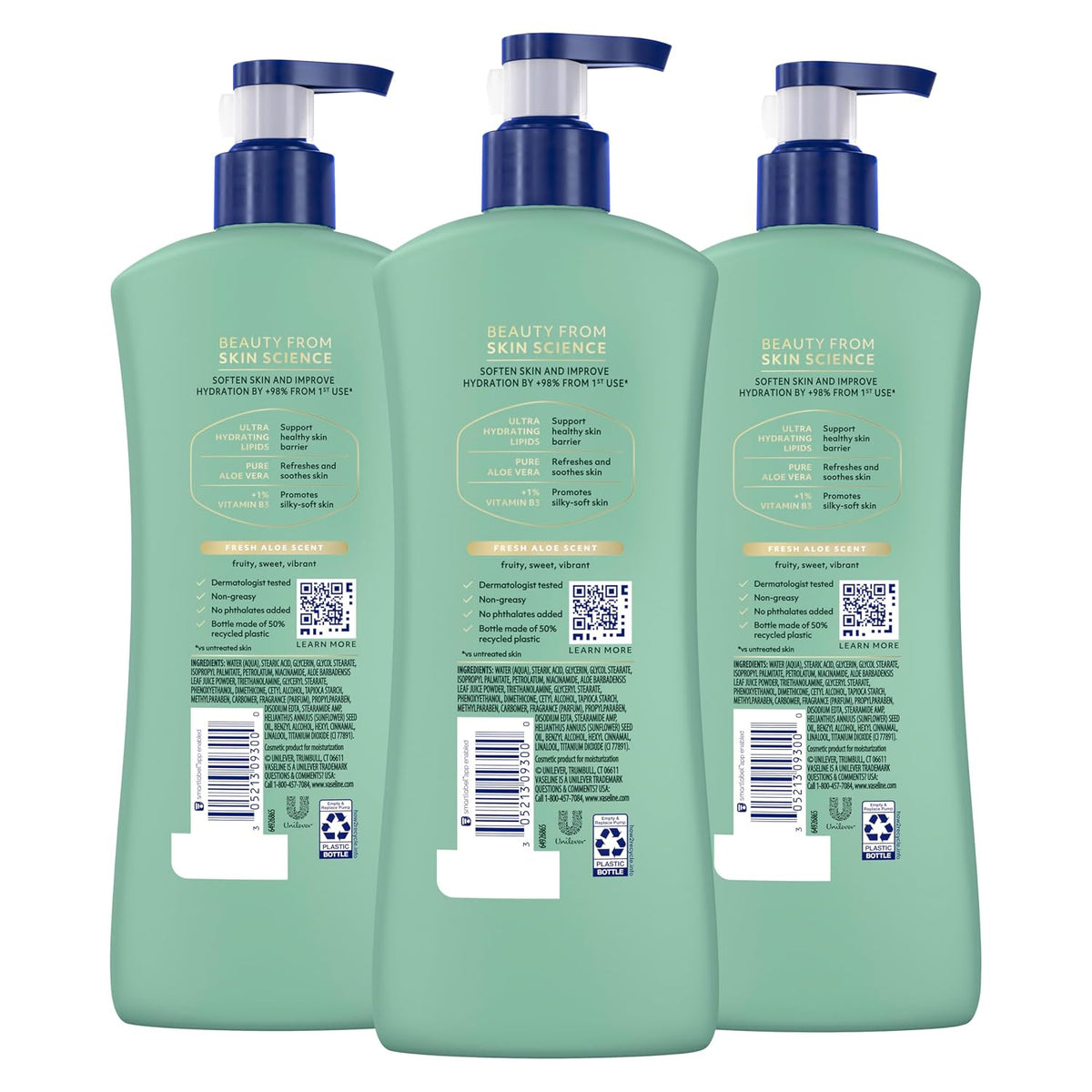 Vaseline Soothing Hydration Body Lotion with Aloe Vera Extract 20.3oz 3ct