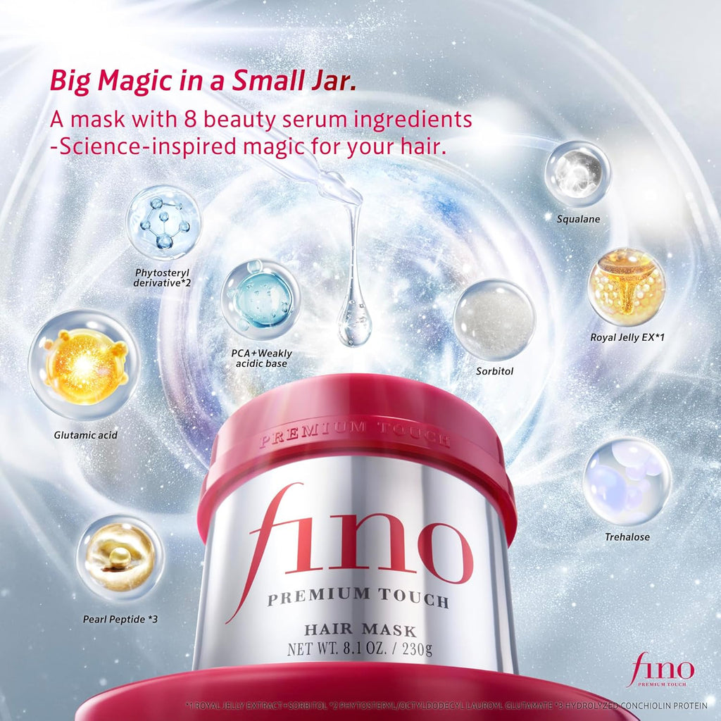 Fino Premium Touch Hair Mask, Deep Repair Japanese Hair Treatment, 8.1 oz