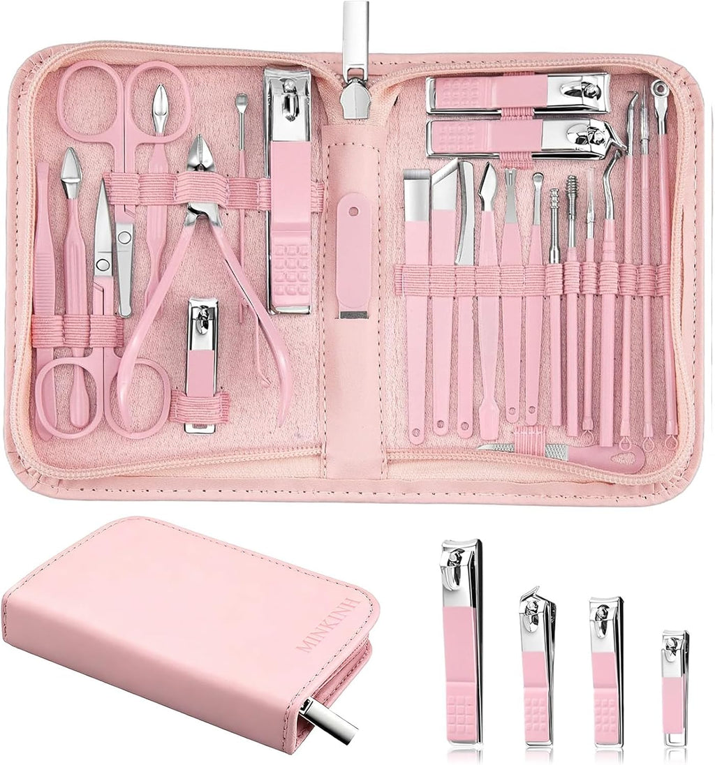 Manicure Set Nail Clippers Set Pedicure Kit, 26-Piece Brown