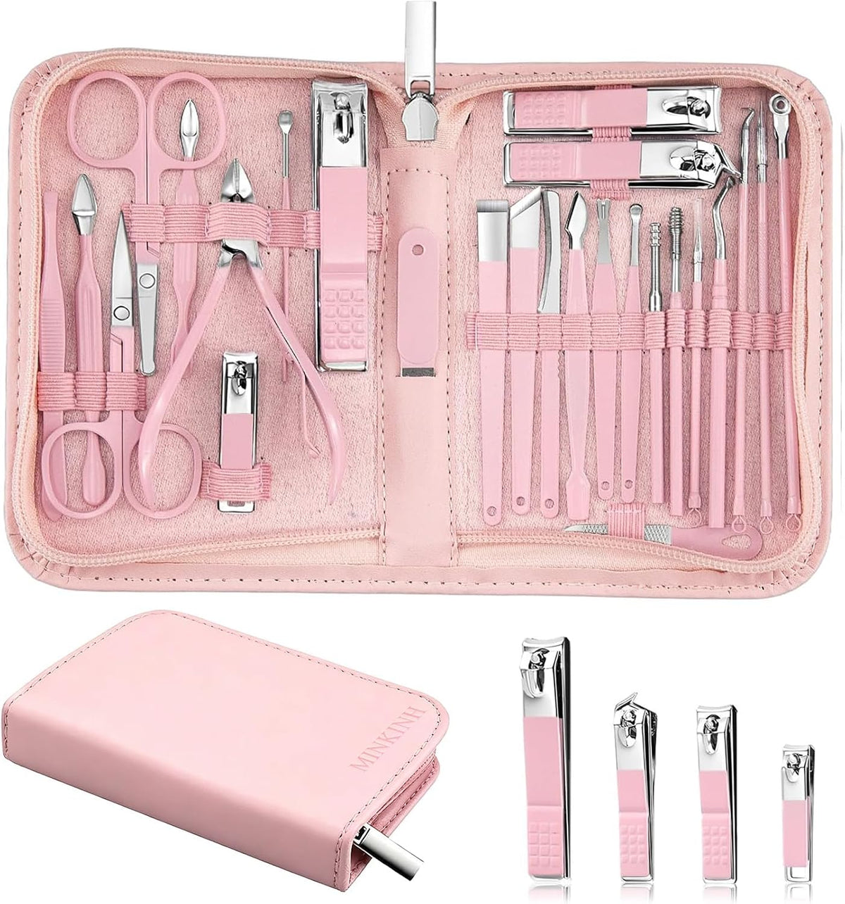 Manicure Set Nail Clippers Set Pedicure Kit, 26-Piece Brown