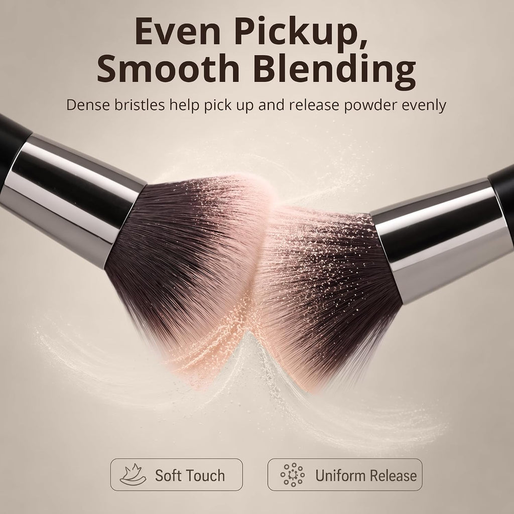 BEAKEY Makeup Brushes set with 2 Blending Sponges,10 Brush Face and Eye Set