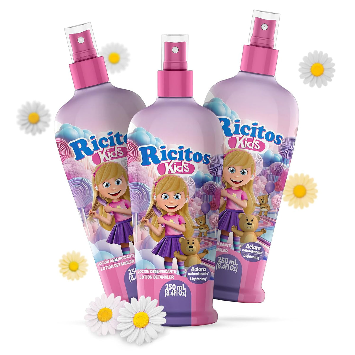 Grisi Ricitos Kids Detangling Lotion | Chamomile Spray | 8.4 fl oz | 3-Pack