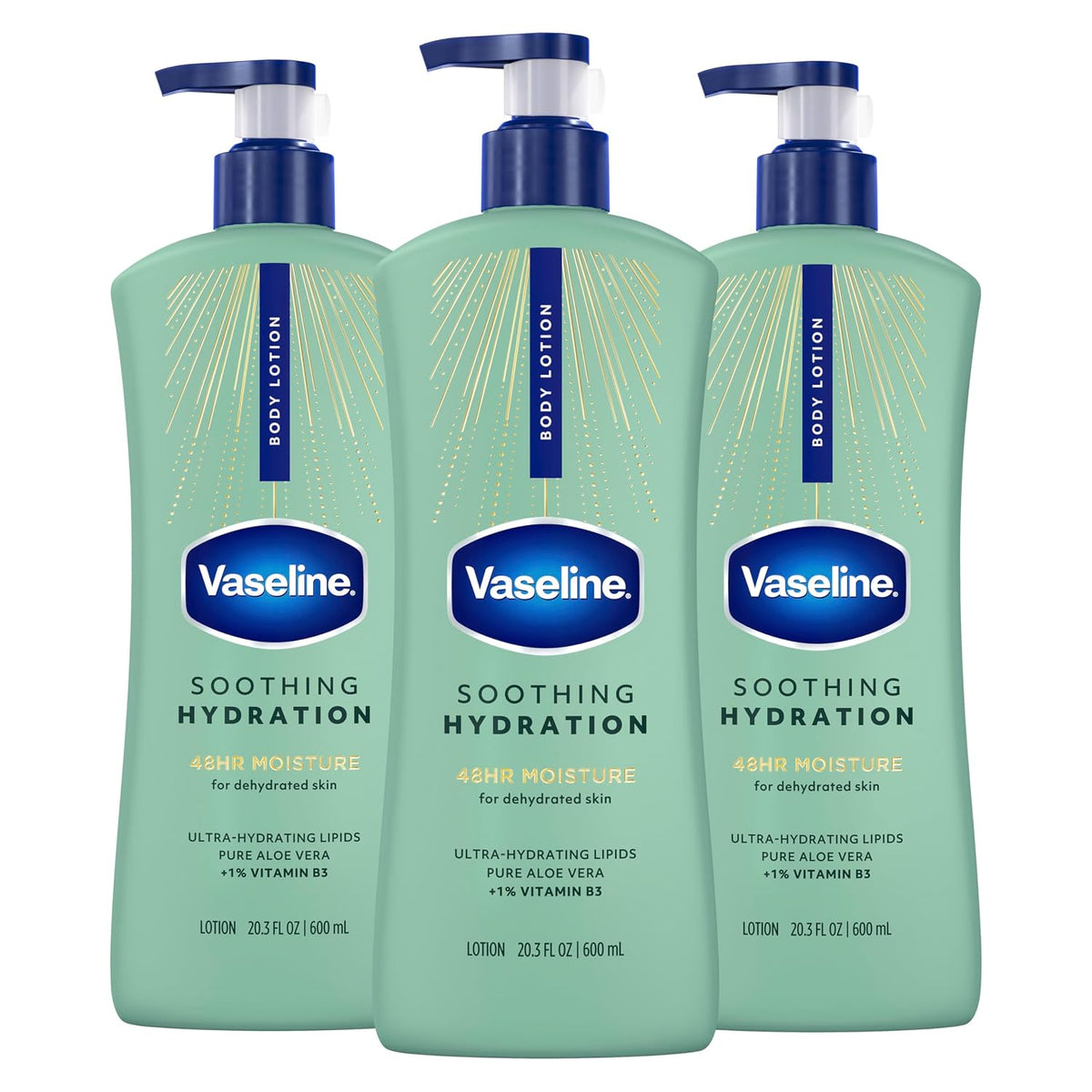 Vaseline Soothing Hydration Body Lotion with Aloe Vera Extract 20.3oz 3ct