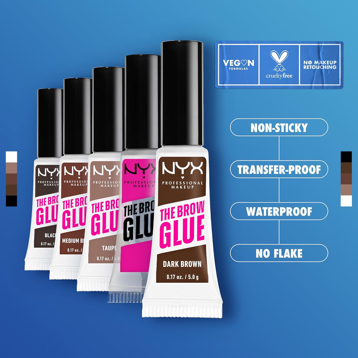 NYX PROFESSIONAL MAKEUP The Brow Glue, Extreme Hold Eyebrow Gel, Clear