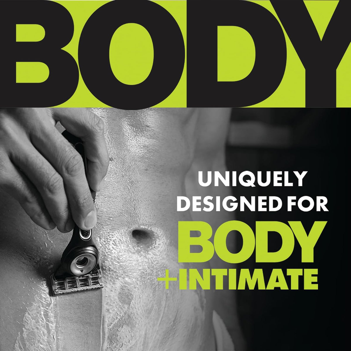 Gillette Labs Body + Intimate Razor For Men, Handle + 4 Blade Refills, Travel Cover
