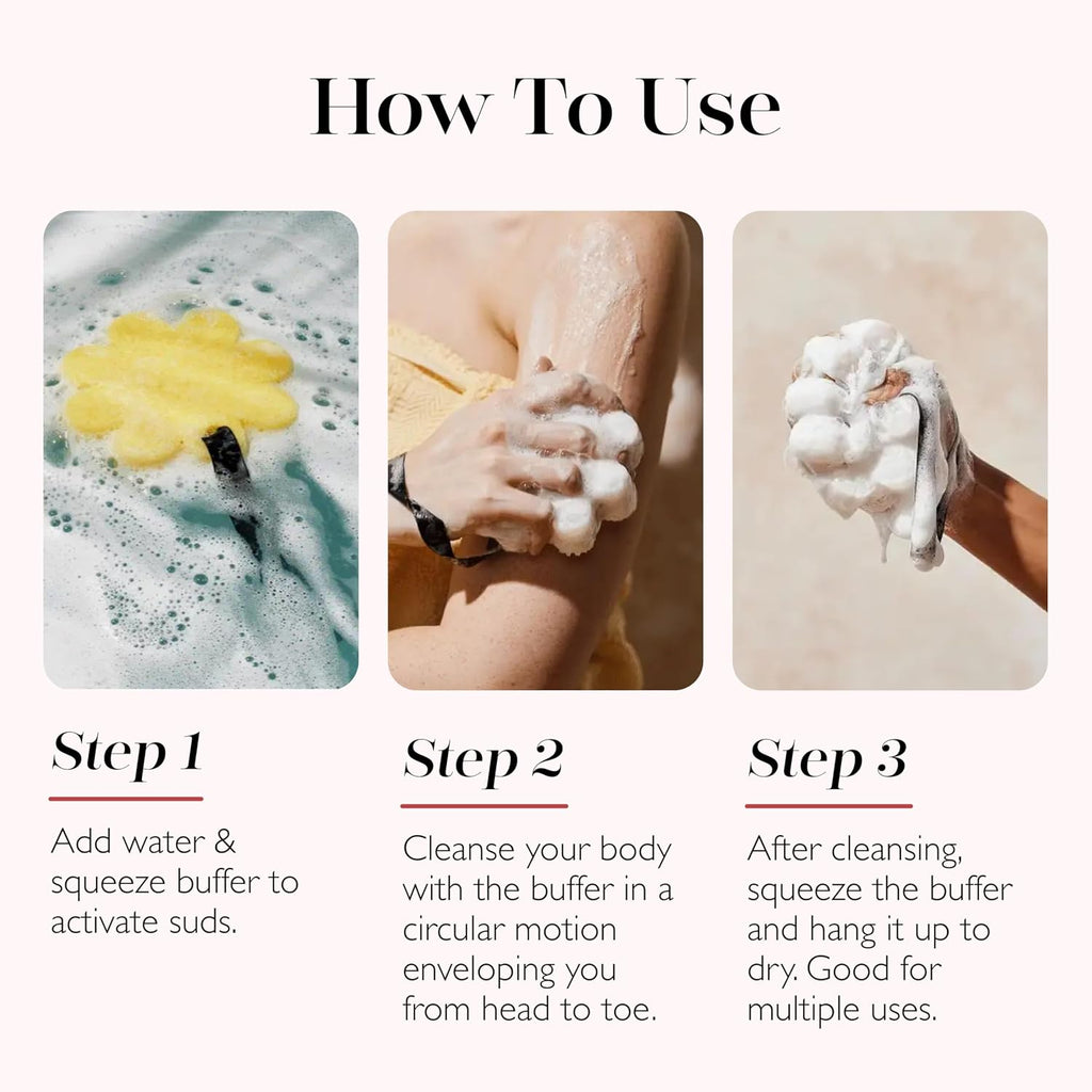 Spongellé French Lavender Wild Flower Bath Sponge | Built-in Body Wash & Body Scrubber, Shower Loofah Sponge for Women |