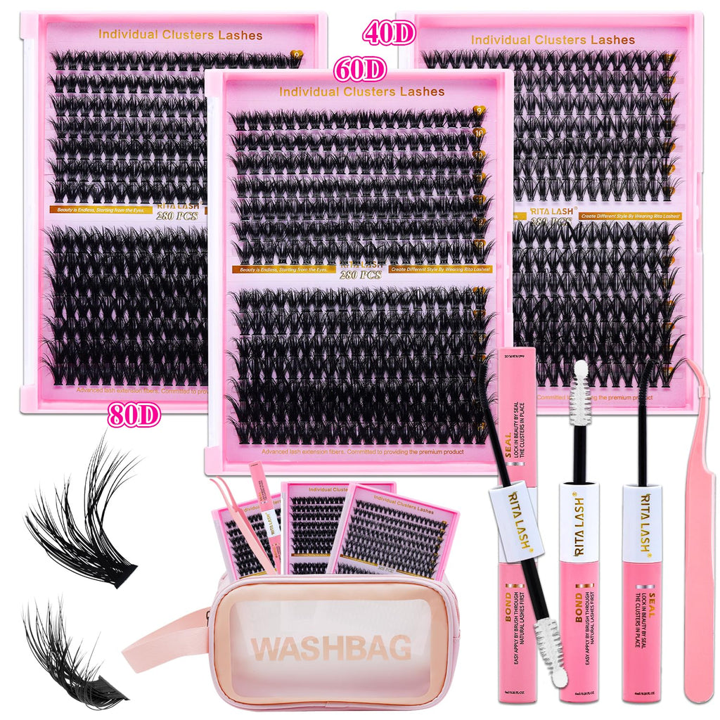 Lash Clusters Kit for Beginners Eyelash Clusters Kit Lashes Clusters Kit Cluster Lashes Pestañas Postizas Naturales with