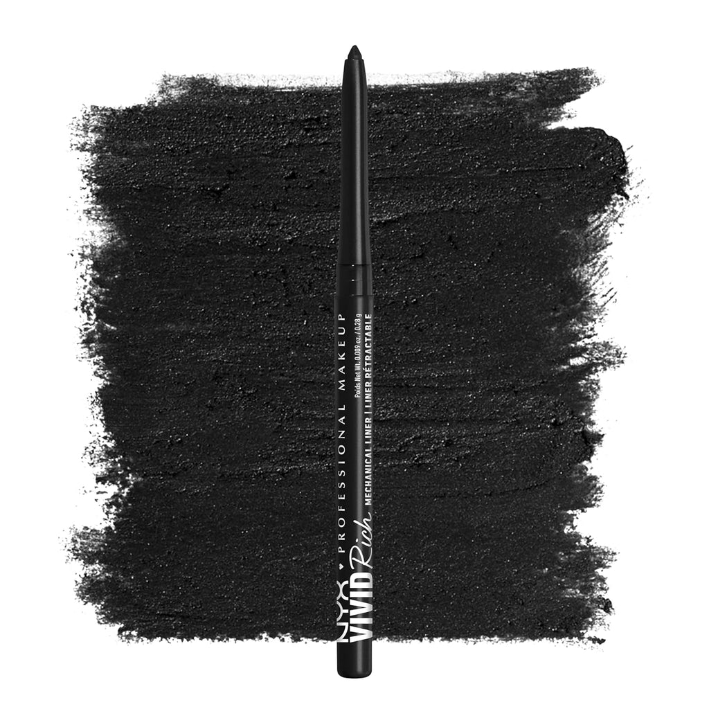 NYX PROFESSIONAL MAKEUP Mechanical Eye Pencil,Vivid Rich Mechanical, Creamy Retractable Eyeliner - Always Onyx, Black Ey