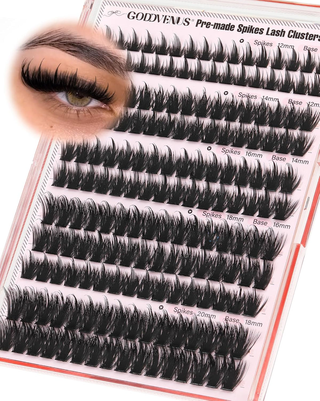 Goddvenus Manga Lash Clusters With Spikes Wispy Cluster Eyelash Extensions Full-volume Anime Eyelashes Clusters Reusable