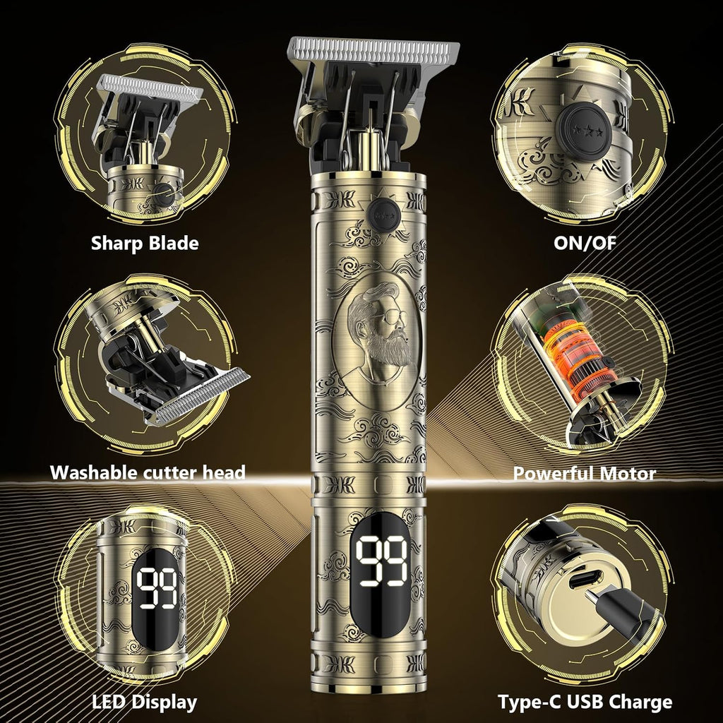 Solati Hair Clippers for Men, Professional Hair Trimmer Zero Gapped T-Blade Trimmer Cordless Rechargeable Edgers Clipper