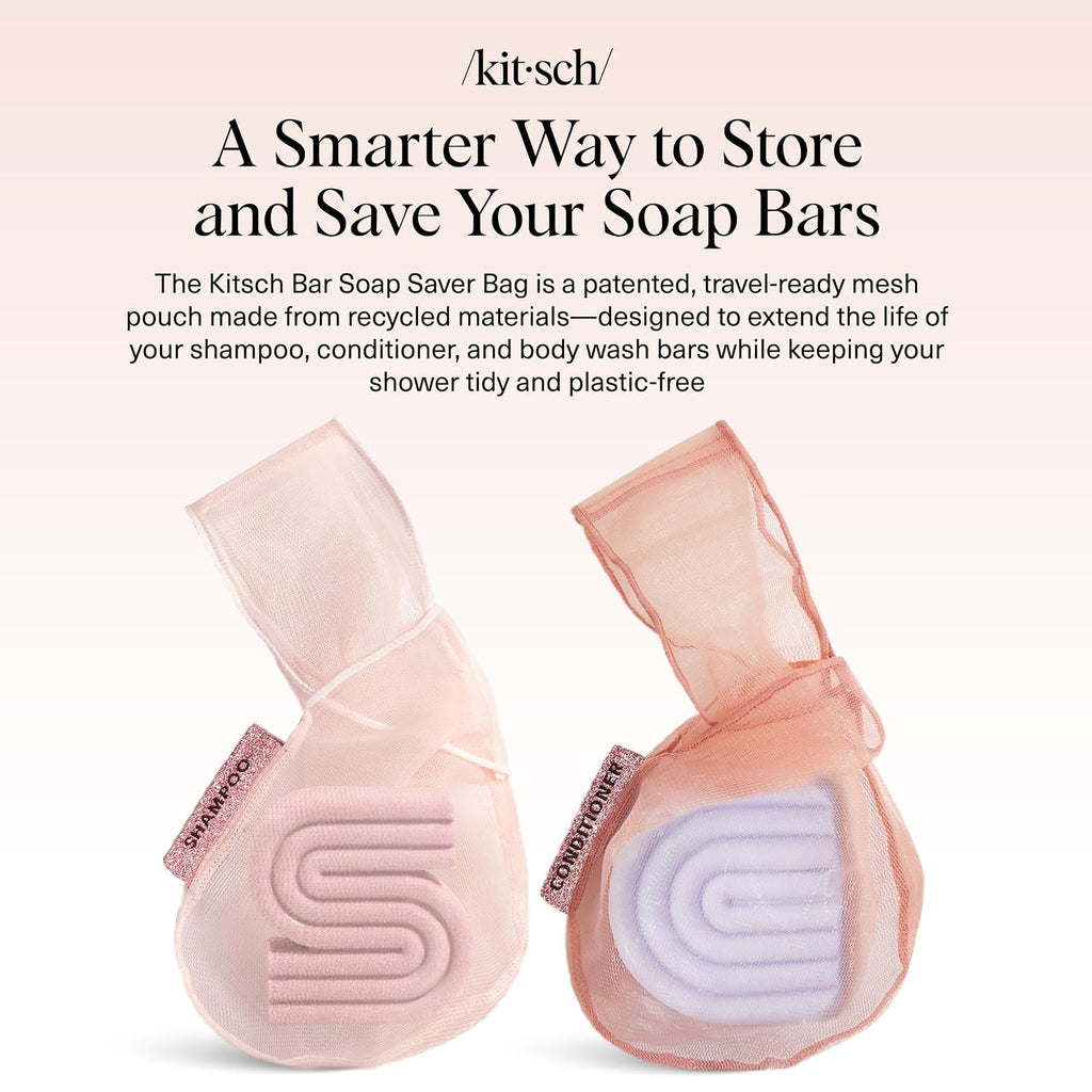 Kitsch Soap Saver Bag – Patented Mesh Bag Soap Holder – 2pc Set
