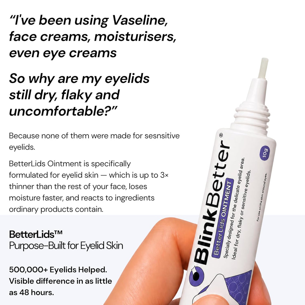 BlinkBetter BetterLids Eyelid Ointment for Dry, Itchy & Sensitive Eyelids – Deep-Moisturising Oat Complex with Shea Butt