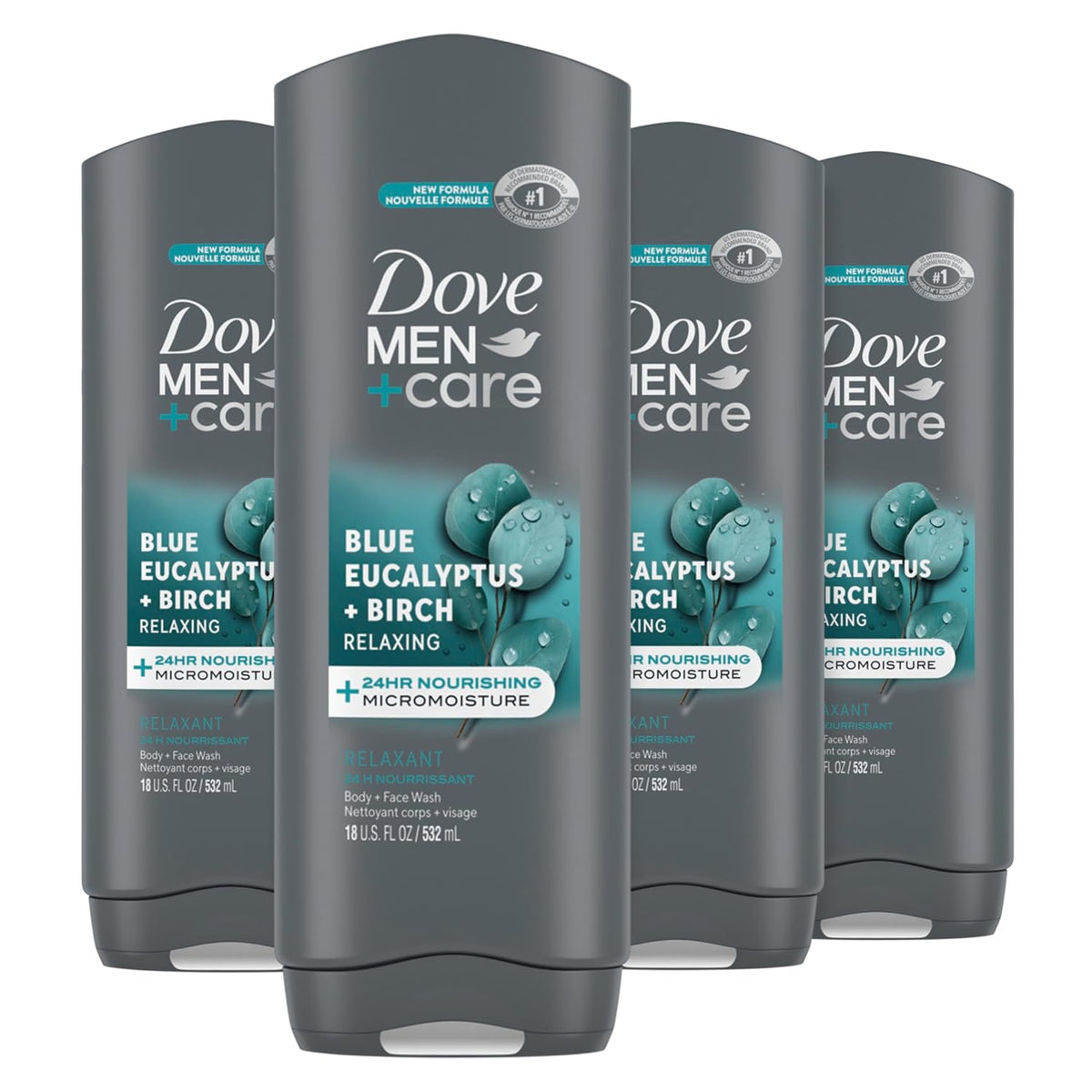 DOVE MEN Moisturizing Body Wash for Men, Bourbon Vanilla + Hazelnut, 26oz