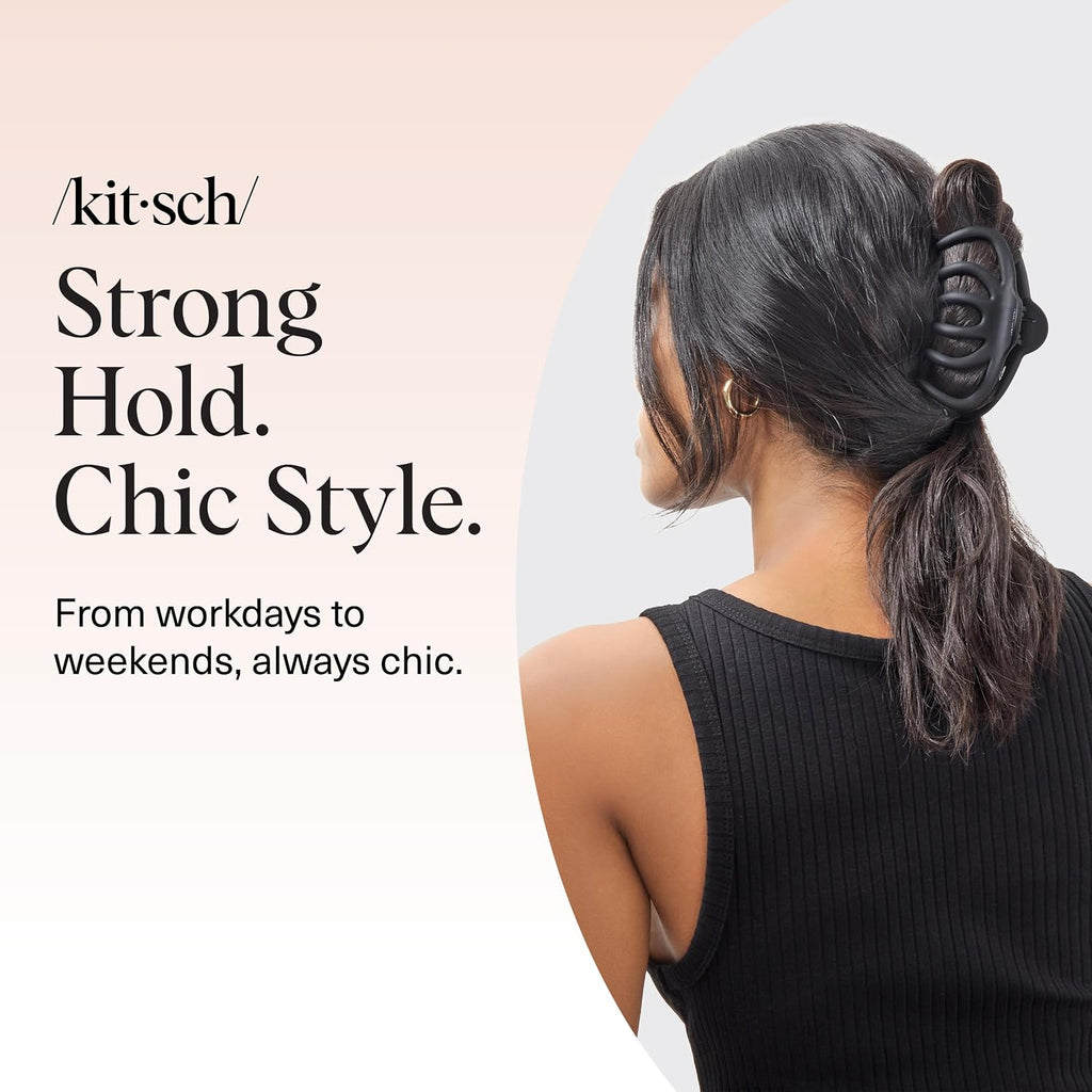 Kitsch Octopus Hair Clips For Women - Classic Black & Tortoise, 2pcs